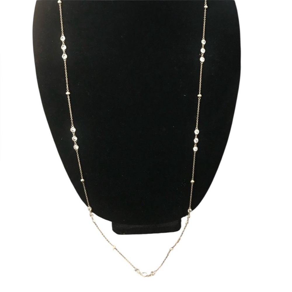 35” Crystal Silver Necklace